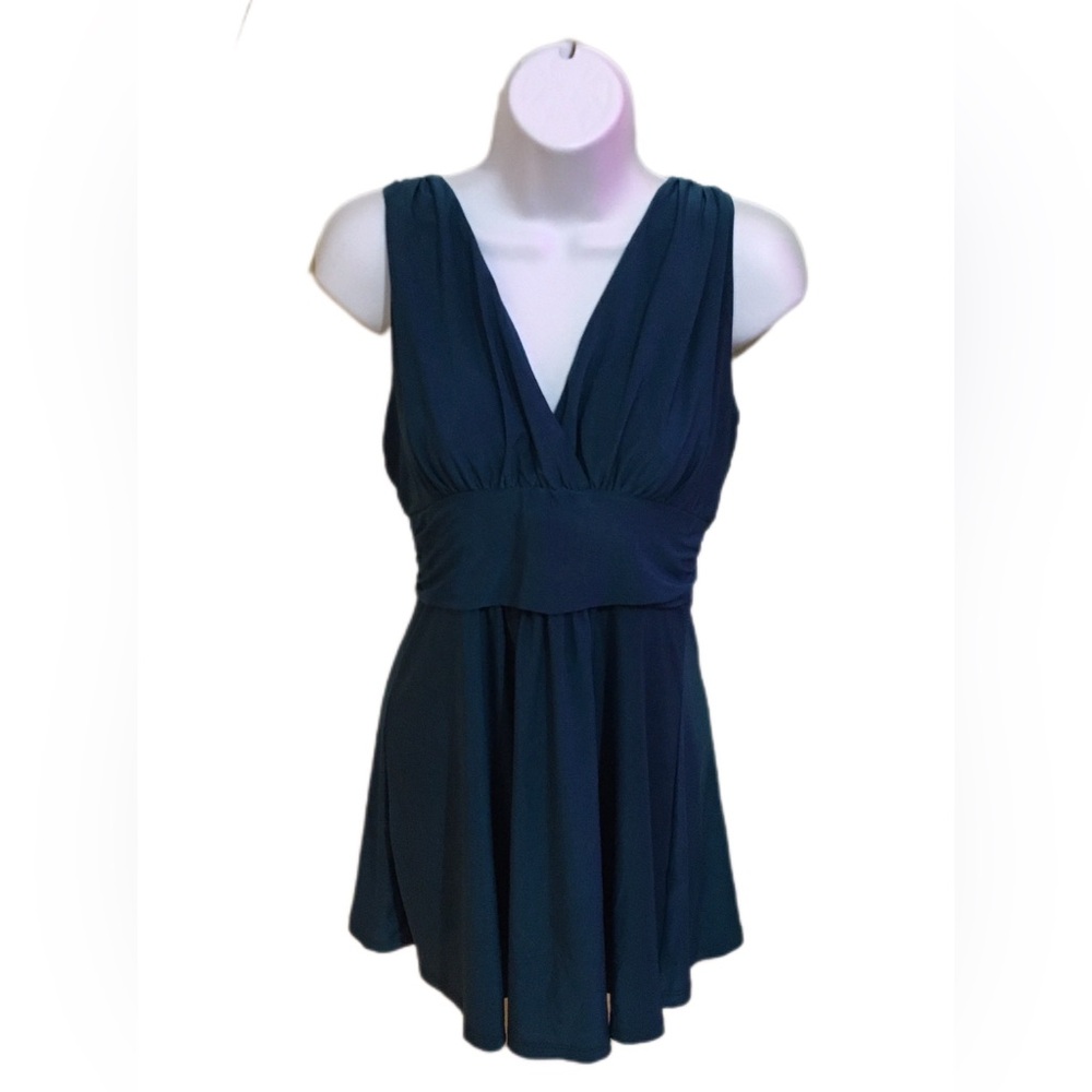 Elegant Teal Sleeveless Dress